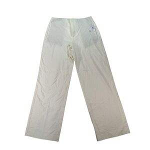 Gap Linen Blend Wide Leg Pants Women's Size 8 Tall White Summer Beach Casual NWT